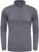 Men's Quarter Zip Up Long Sleeve Sweaters Slim Fit Neck Pullover Casual Polo Sweater